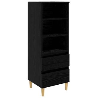 vidaXL Aparador Alto Roble Negro 40 X 36 X 110 Cm Madera De Ingenier&iacute;a Vidaxl