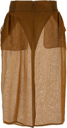 Saint Laurent Womens Bronze Silk Skirt - Tan - Size EU 40 (Womens)