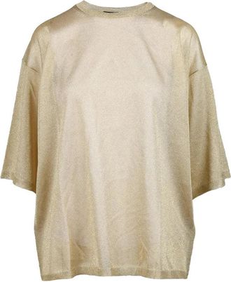 Fabiana Filippi Metallic Effect T-Shirt with Boxy Silhouette