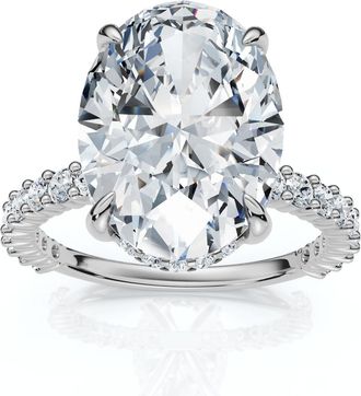 Pompeii3 Certified 4 1/2Ct Hidden Halo Diamond Engagement Ring 14k Gold Lab Grown