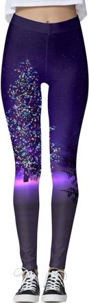 Generic Womens Christmas Novelty Print Legging Xmas Print Leggings for Women Soft High Waisted Sports Workout Gym Running Yoga Pants for Ladies Christmas Cost