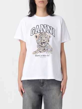 Ganni T-shirt in cotone con stampa logo