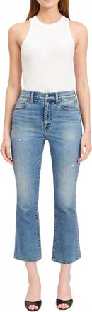Daze Shy Girl High Rise Crop Flare Jean In Pda
