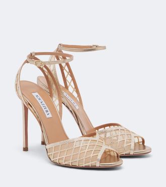 Aquazzura Sandalias Lumiere adornadas con piel