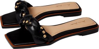 Massimo Matteo Calista Studded Slide Black MM-441006-001 Womens