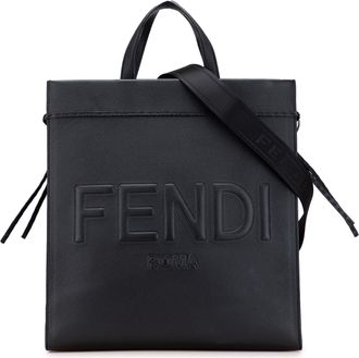 Fendi Pre-owned Womens Vertical Box Leather Tote - Black - One Size