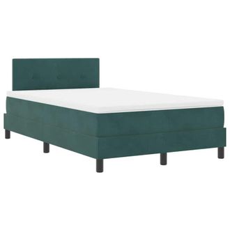 vidaXL Vidaxl - Cama Tipo Box Spring Verde Oscuro 120 X 200 Cm Terciopelo