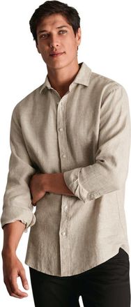 CHARLES TYRWHITT Plain Pure Linen Shirt in Oatmeal at Nordstrom, Size Xx-Large