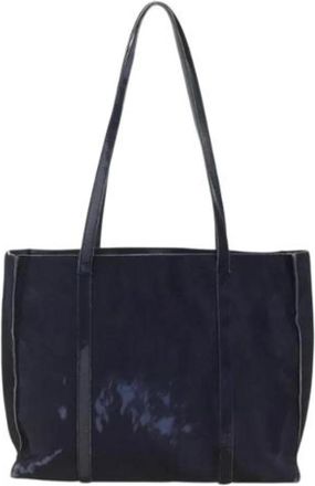 Prada Pre-owned Tote Bag - Dames - Vintage Shopper - Blauw - ONE Size - Leer - Vintage