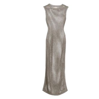 Saint Barth Knitted Dresses, female, Gray, Size: L Eileen Crochet Dress