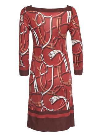 Gucci equestrian-motif dress - Red