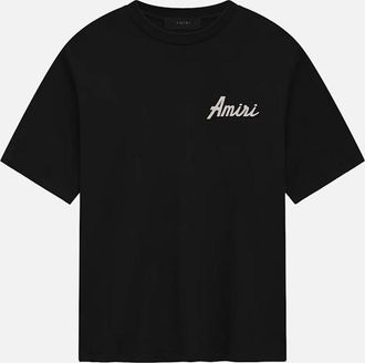Amiri Mens Amiri City Logo Printed T-Shirt in Black - Size: 44
