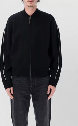 Givenchy zip front cardigan logo detail knit