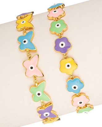 Eyecandy LA Eye Candy La Pastel Butterfly Charm Bracelet Set