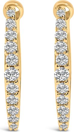 House of Brilliance 10K Gold 1/4 Cttw Lab Grown Diamond Heart Shaped Huggy Hoop Earrings