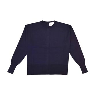 Kaos Kaos - Gebreide trui met ronde hals - Heren - Truien - Blauw - Maat: L Viscose