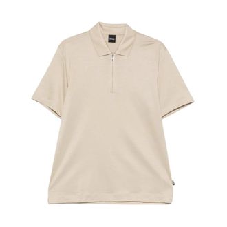 HUGO BOSS Tops, Heren, Beige, L, Katoen, Paras Piqu&eacute; Ritsh Dijkstra Polo