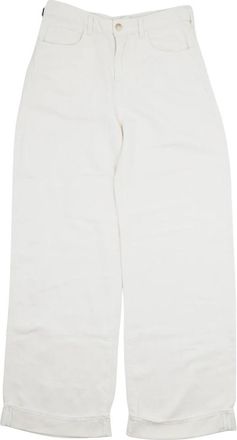 Emporio Armani J8B Wijde Broek - Dames - Wijde Broeken - Wit - W28 - Linnen - Broeken