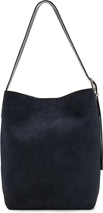 Madewell The Essential Bucket Tote in Suede Shoulder Womens Handbags Juniper Berry, Leather
