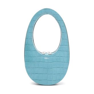 Coperni Tassen, Dames, Blauw, ONE Size, Leer, Mini Croc-effect Zip Tote Bag