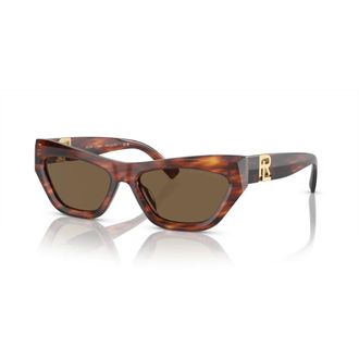 Ralph Lauren Sunglasses, female, Multicolor, Size: 55 MM Striped Havana Sunglasses