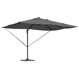 Berkfield Home Versatile Cantilever Roma Parasol with LEDs Anthracite 352x251x26 in Charcoal