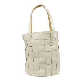 Dragon Diffusion Tassen, Dames, Wit, ONE Size, Katoen, Box Weave Round Bucket