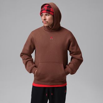 Nike Jordan Mens Jordan Brooklyn Pullover Hoodie in Brown | IU0249-265