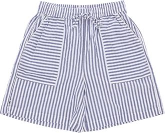Obey Gestreepte Katoenen Korte Set - Dames - Bermuda - Blauw - M - Katoen - Korte Broeken