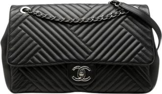 Chanel Pre-owned Classic Flap Schoudertas - Dames - Vintage Schoudertas - Zwart - ONE Size - Leer - Vintage