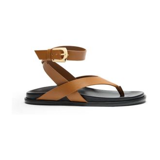 Stuart Weitzman Flat Sandals, female, Brown, Size: 8 1/2 US Marykate Sandal