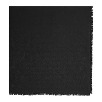 Saint Laurent Large Square Scarf - female - Saint Laurent - Silk Scarves - Black - ONE SIZE - Accessories