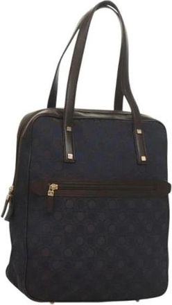 Ferragamo Tweedehands Canvas handtassen - Dames - Vintage Handtas - Blauw - ONE Size - Leer - Vintage