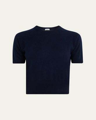 Jil Sander Wool-Cashmere Knit Short-Sleeve T-Shirt