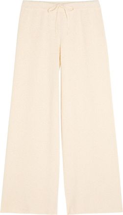 Suzie Kondi Calla Wide-leg Cotton-knit Trousers - Ecru - S (UK8-10 / S)