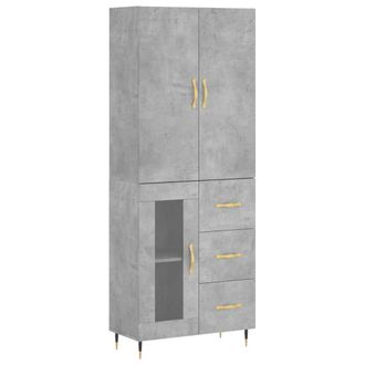 Berkfield Home Highboard Concrete Grey 69.5x34x180 cm Engineered Wood