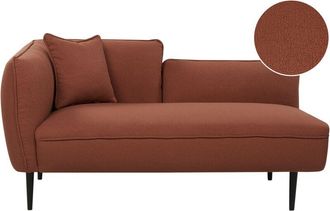 Beliani Left-Hand Chaise Lounge CHEVANNES Boucle Dark Red