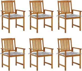 vidaXL Sillas De Jard&iacute;n Y Cojines 6 Unidades Madera Maciza De Acacia Vidaxl