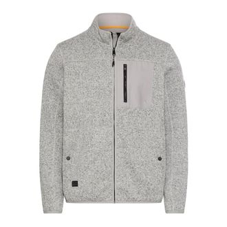 Camel Active Fleecejack met opstaande kraag - Heren - Vesten met rits - Grijs - M - Katoen - Hoodies & sweatvesten