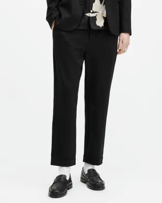 AllSaints Viscose Helm Slim Fit Lightweight Trousers, Size: 32