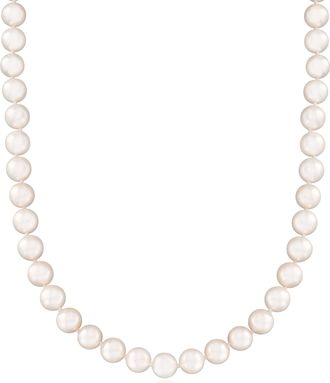 Ross-Simons 8-8.5mm Cultured Akoya Pearl Necklace in 18kt White Gold