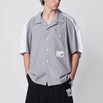 Miharayasuhiro Camicia a quadri grigia in cotone a strati