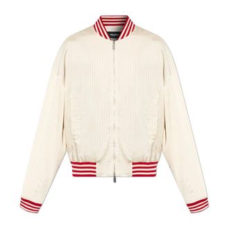 Dsquared2 Bomber Jackets, male, Beige, Size: 2XL Striped Jacket