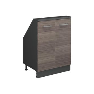 Vicco Armario De Cocina Para Techo Inclinado R-line, Gris Noble/antracita, 60 Cm Con 2 Puertas, Vicco