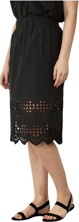 In Front Kristallen Rok met Gatpatroon - Dames - Midirokken - Zwart - S - Rokken