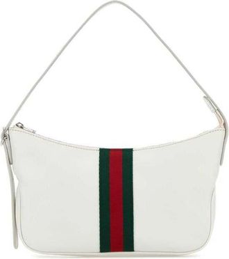 Gucci White Leather Small Lunetta Shoulder Bag Whitebamboovrv Borse A Mano