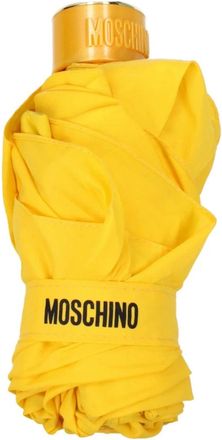 Moschino Gele polyester paraplus met clips sluiting - Dames - Paraplus - Geel - ONE Size - Polyester - Accessoires