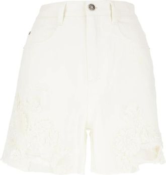 Ermanno Scervino Casual Denim Shorts - Dames - Bermuda - Wit - S - Denim - Korte Broeken