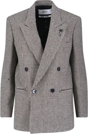Lardini Blazer met pied-de-poule print - Zwart