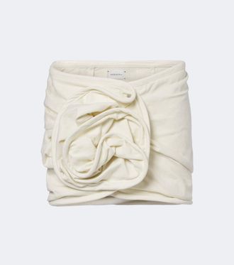 Magda Butrym Floral-applique cotton jersey miniskirt